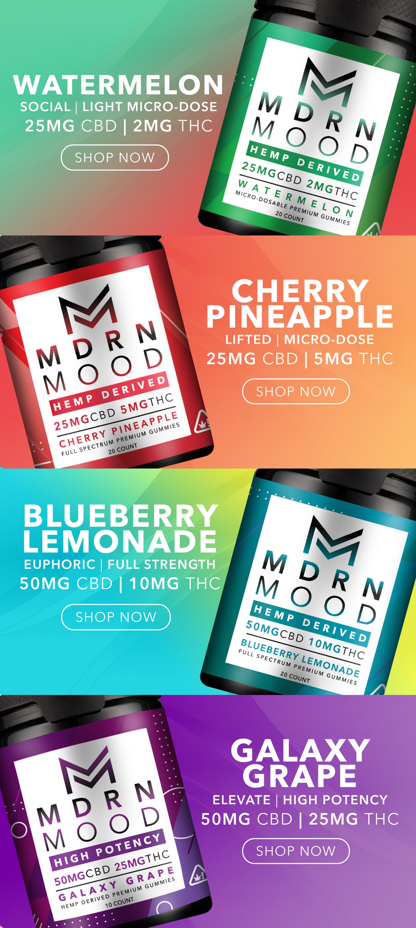 Modern mood group banner showcasing various products