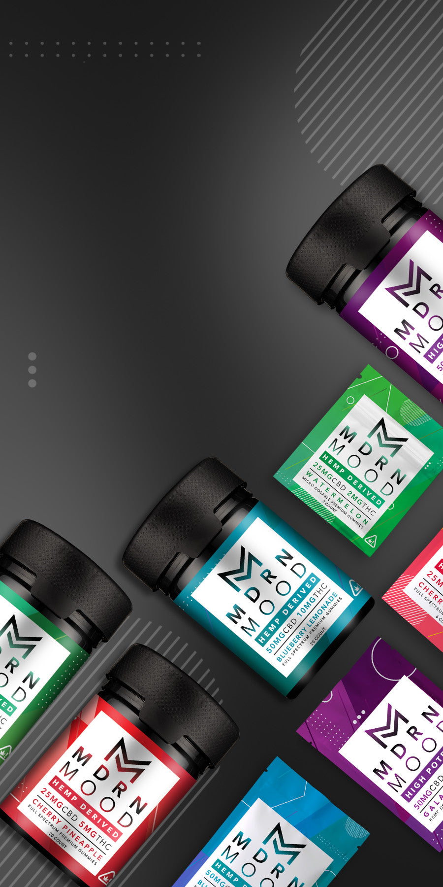New homepage banner featuring Modern Mood product lineup