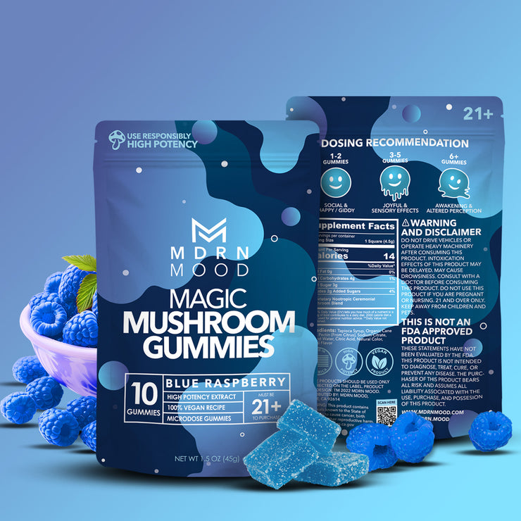 MDRN MOOD Magic Mushroom Gummies - Blue Raspberry