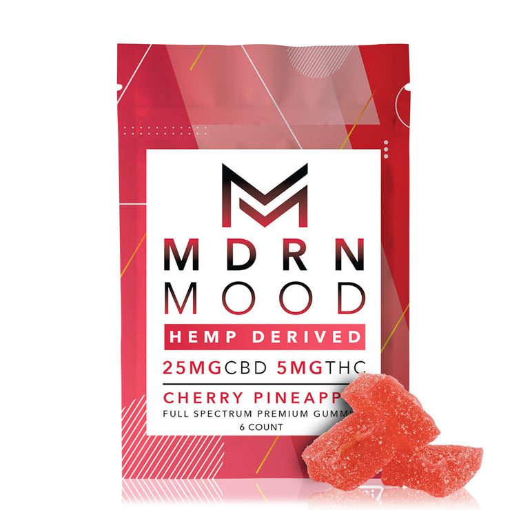 MDRN MOOD Cherry Pineapple Gummies - 25mg CBD / 5mg THC (6ct)