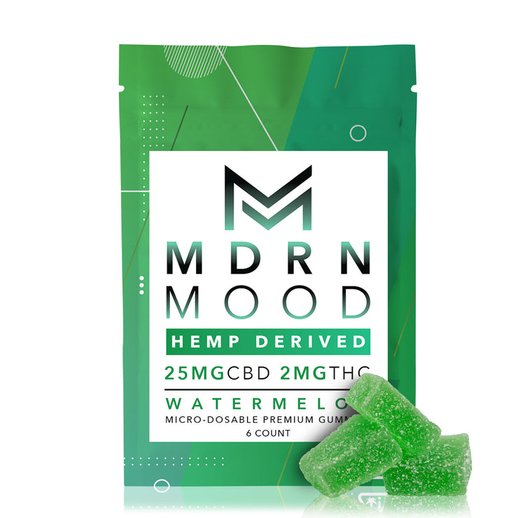 MDRN MOOD Watermelon Gummies - 25mg CBD / 2mg THC (6ct)