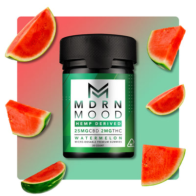 MDRN MOOD Watermelon Gummies - 25mg CBD / 2mg THC (20ct)
