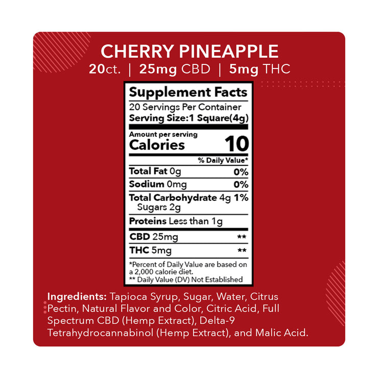 MDRN MOOD Cherry Pineapple Gummies - 25mg CBD / 5mg THC (20ct)