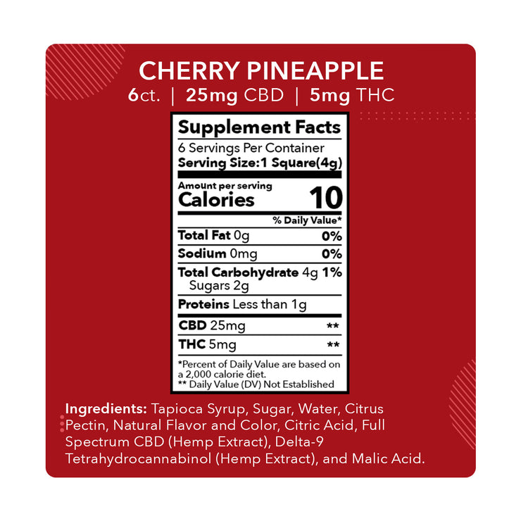 Cherry Pineapple - 25mg CBD / 5mg THC (6ct)