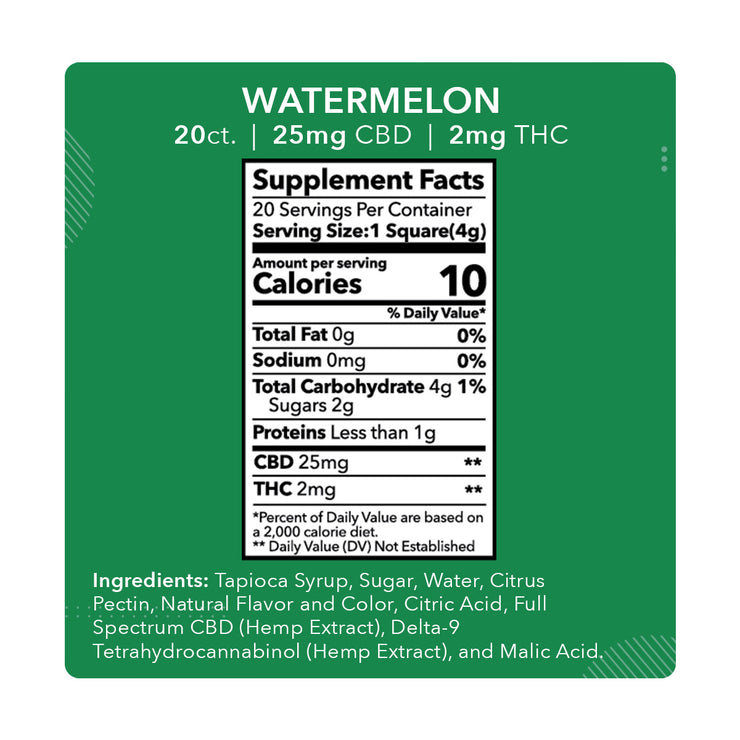 MDRN MOOD Watermelon Gummies - 25mg CBD / 2mg THC (20ct)